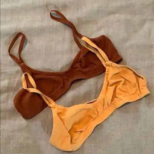 Two Organic USA cotton Bralets by Pansy. Small